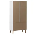 Armoire à vitrine MOLDE Blanc 90x35x175 cm Bois de pin massif