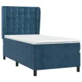 cadre de lit avec matelas Bleu foncé 90x190 cm