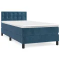 cadre de lit avec matelas Bleu foncé 90x190 cm