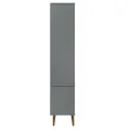 Armoire à vitrine MOLDE Gris 90x35x175 cm Bois de pin massif
