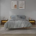 Tables de chevet 2 pcs avec LED chêne marron 60x35x40 cm