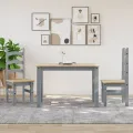 Table à manger Panama gris 117x60x75 cm bois massif de pin