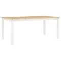 Table à manger Corona blanc 180x90x75 cm bois massif de pin