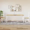 Table à manger Corona blanc 180x90x75 cm bois massif de pin