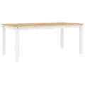 Table à manger Corona blanc 180x90x75 cm bois massif de pin