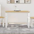 Table à manger Corona blanc 112x60x75 cm bois massif de pin