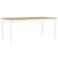 Table à manger Panama blanc 180x90x75 cm bois massif de pin
