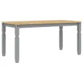 Table à manger Corona gris 160x80x75 cm bois massif de pin