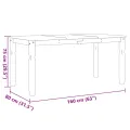 Table à manger Corona gris 160x80x75 cm bois massif de pin