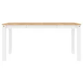 Table à manger Panama blanc 160x80x75 cm bois massif de pin