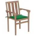 Chaises de jardin empilables avec coussins 6 pcs Teck solide