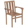 Chaises de jardin empilables avec coussins 6 pcs Teck solide
