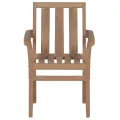 Chaises de jardin empilables avec coussins 6 pcs Teck solide