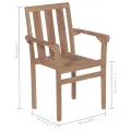 Chaises de jardin empilables avec coussins 6 pcs Teck solide