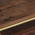 Table basse doré acier inoxydable et bois de mélèze massif