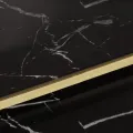 Table basse doré acier inoxydable et verre trempé