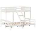 Lit superposé 80x200/140x200 cm blanc bois de pin massif