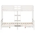 Lit superposé 80x200/140x200 cm blanc bois de pin massif