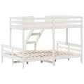 Lit superposé 80x200/140x200 cm blanc bois de pin massif