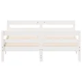 Cadre de lit avec tête de lit blanc 140x200 cm bois pin massif