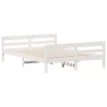 Cadre de lit avec tête de lit blanc 140x200 cm bois pin massif