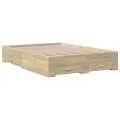 Cadre de lit et tiroirs chêne sonoma 140x190 cm bois ingénierie