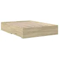 Cadre de lit et tiroirs chêne sonoma 140x190 cm bois ingénierie
