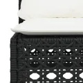 Canapé de jardin sans accoudoirs coussins noir résine tressée