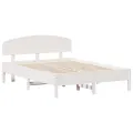 Cadre de lit avec tête de lit blanc 120x190 cm bois pin massif