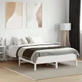 Cadre de lit avec tête de lit blanc 120x190 cm bois pin massif