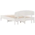 Cadre de lit avec tête de lit blanc 120x190 cm bois pin massif