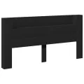 Armoire tête de lit avec LED noir 200x16,5x103,5 cm