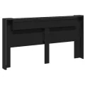 Armoire tête de lit avec LED noir 200x16,5x103,5 cm