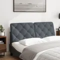Coussin de tête de lit gris foncé 120 cm velours