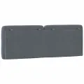 Coussin de tête de lit gris foncé 120 cm velours