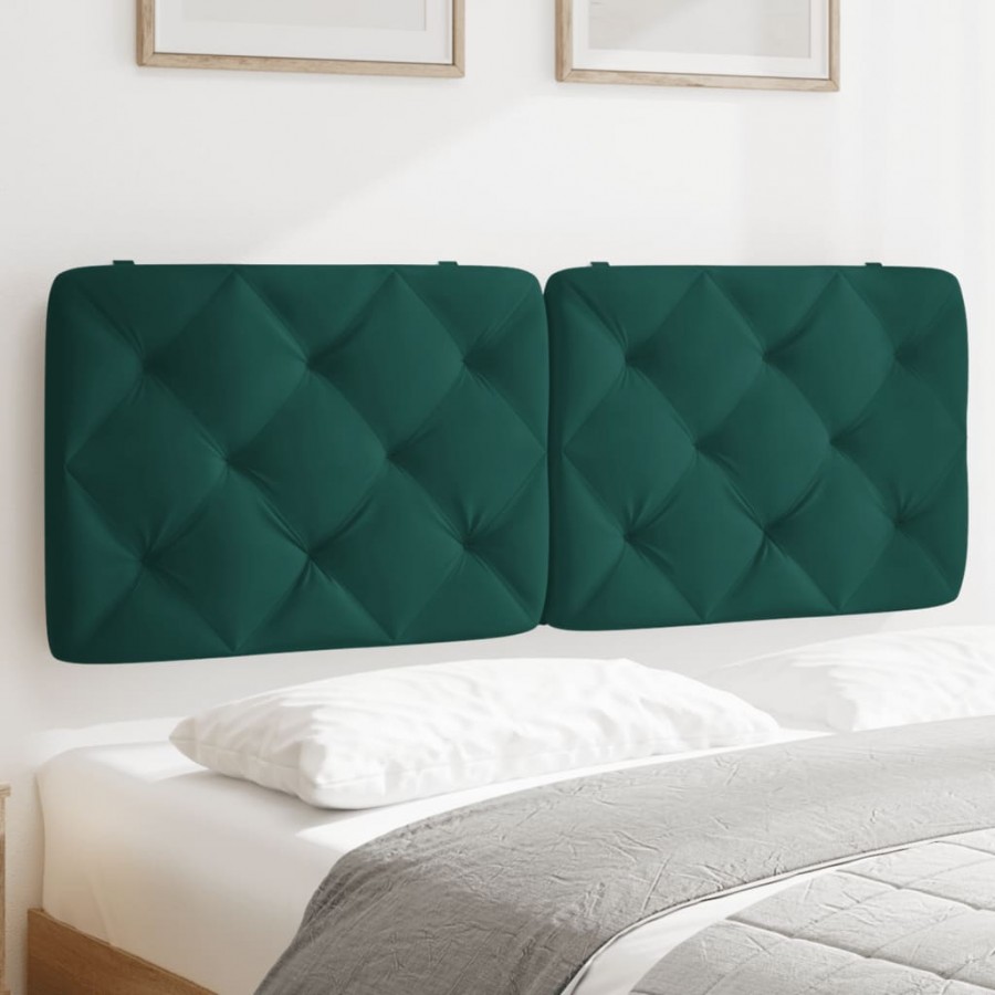 Coussin de tête de lit vert foncé 120 cm velours