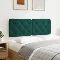 Coussin de tête de lit vert foncé 120 cm velours