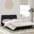 Cadre de lit avec lumières LED noir 140x190 cm velours