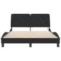 Cadre de lit avec lumières LED noir 140x190 cm velours