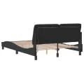 Cadre de lit avec lumières LED noir 140x190 cm velours