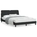 Lit avec matelas noir 140x190 cm velours