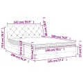 Lit avec matelas noir 140x190 cm velours