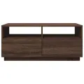 Table basse avec lumières LED chêne marron 90x49x40 cm