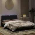 Cadre de lit avec lumières LED noir 120x200 cm velours