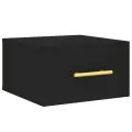 Table de chevet murale noir 35x35x20 cm