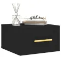 Table de chevet murale noir 35x35x20 cm
