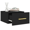 Table de chevet murale noir 35x35x20 cm