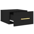 Table de chevet murale noir 35x35x20 cm