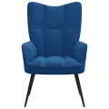 Chaise de relaxation Bleu Velours
