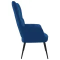 Chaise de relaxation Bleu Velours